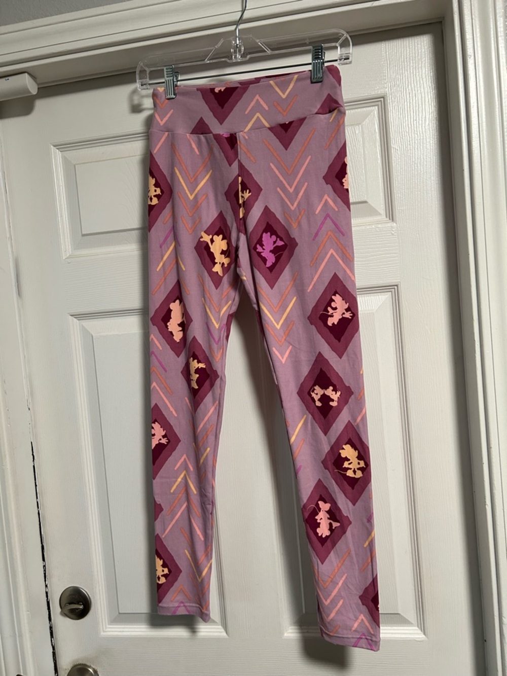 LuLaRoe Kids Pink Geometric Print Leggings